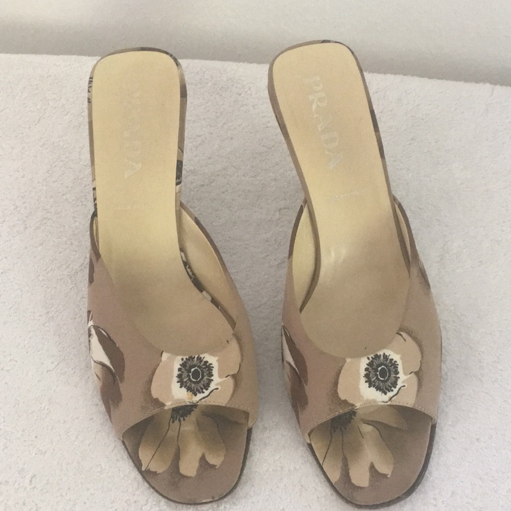 Prada beige mules